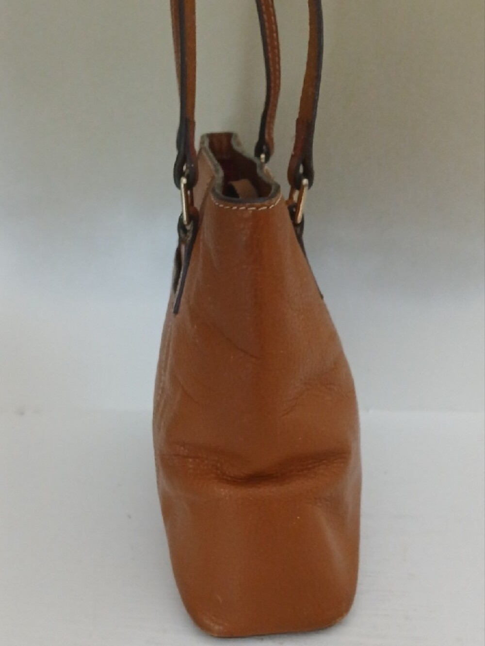 Dooney & Bourke Brown Pebbled Leather Tote with Front Pocket - Picture 3 of 9
